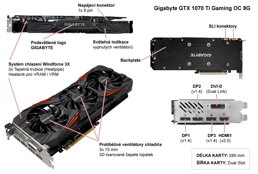 Gigabyte GTX 1070 Ti Gaming OC 8G popis