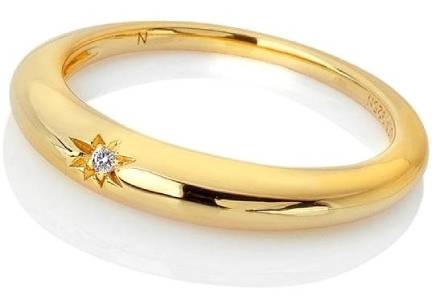 Prsteň pozlátený žltým zlatom s diamantom
