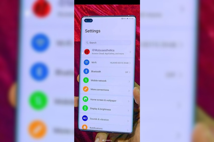 Huawei P40, téměř žádné rámečky