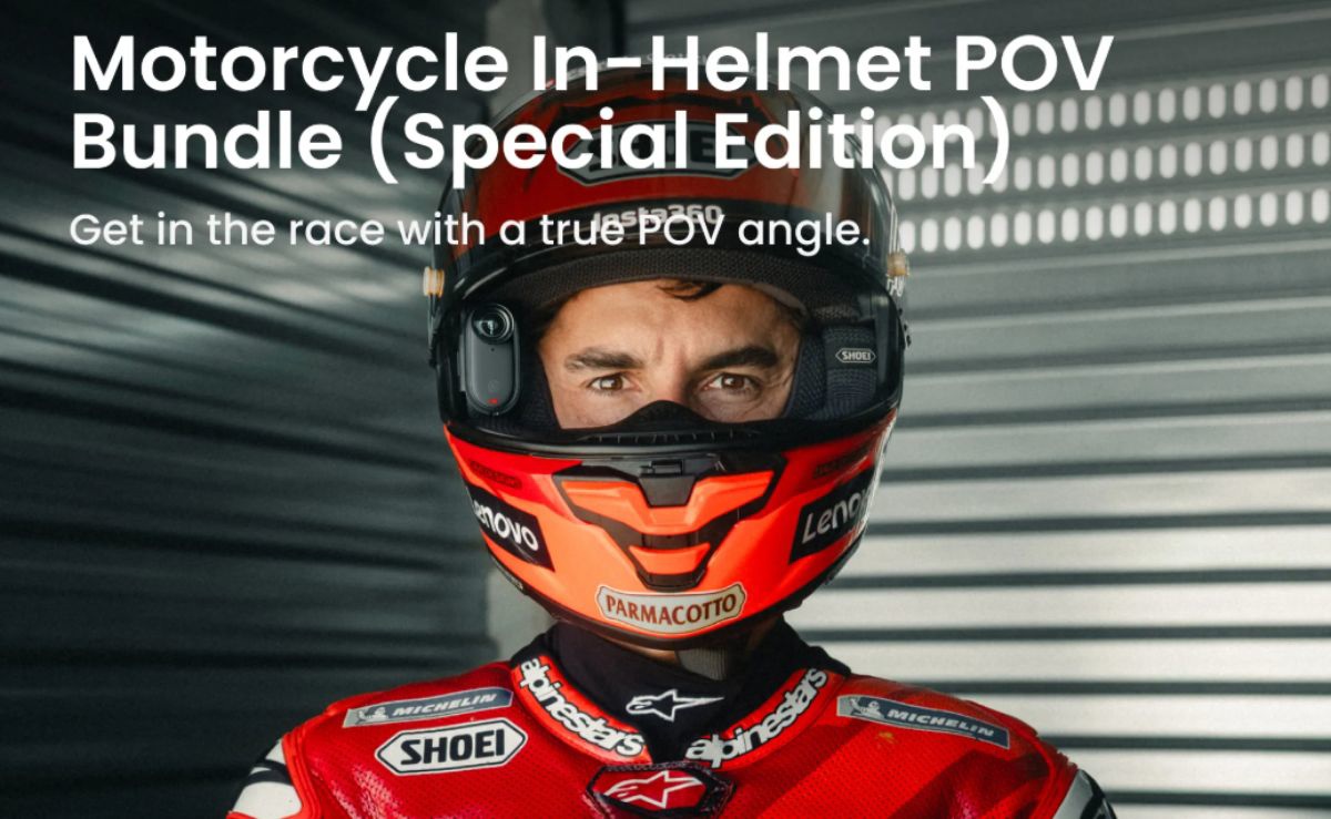 Insta360 GO 3S Motorcycle In-Helmet POV Bundle sisakból készült motoros felvétel