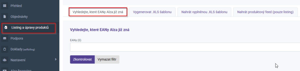Kontrola EAN kódu