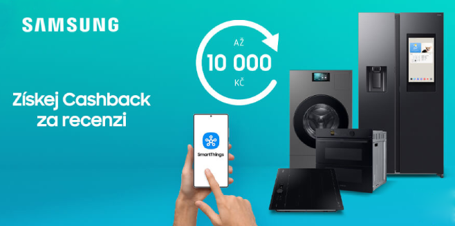 cashback až 10 000 Kč za nákup domácích spotřebičů Samsung