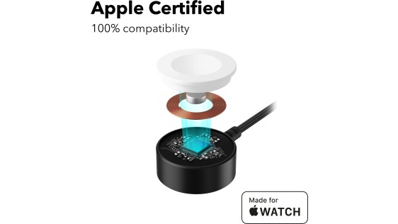 Bezdrôtová nabíjačka AlzaPower WAC200B Wireless Apple Watch Charger čierna