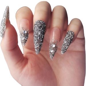 modeláž nehtů třpytky