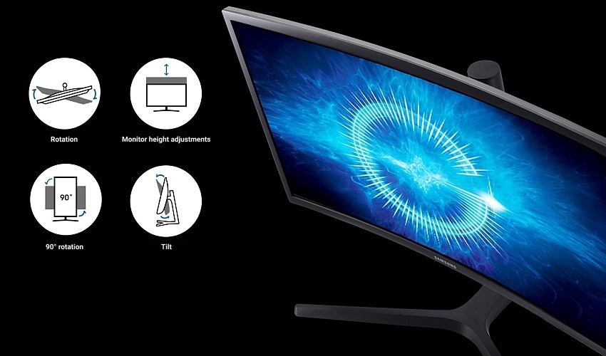 UHD a QHD Samsung monitors - přizpůsobitelnost
