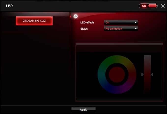 MSI GTX 1050 Gaming X 2G Gaimg APP RGB LED