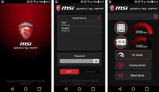 MSI GTX 1050 Gaming X 2G Gaming App mobil