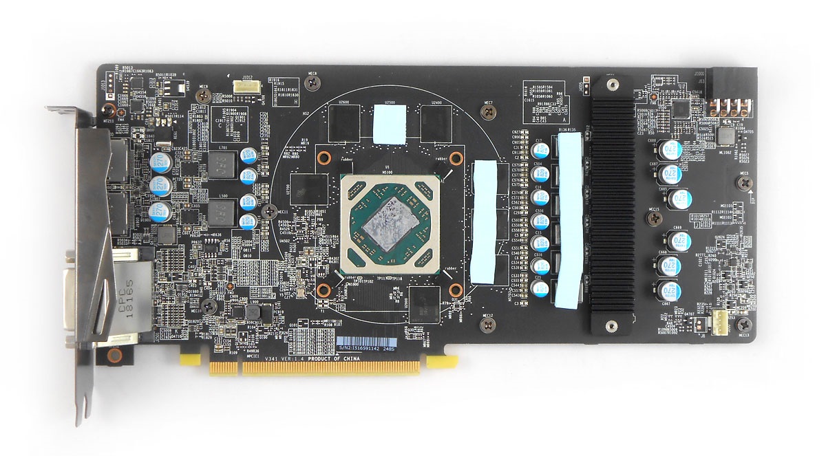 MSI RX 570 Mech 2 8G OC; plošný spoj