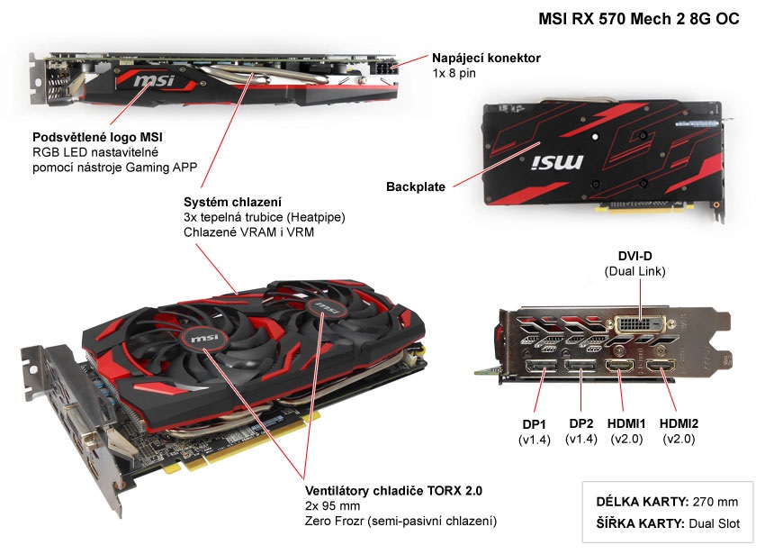 MSI RX 570 Mech 2 8G OC popis