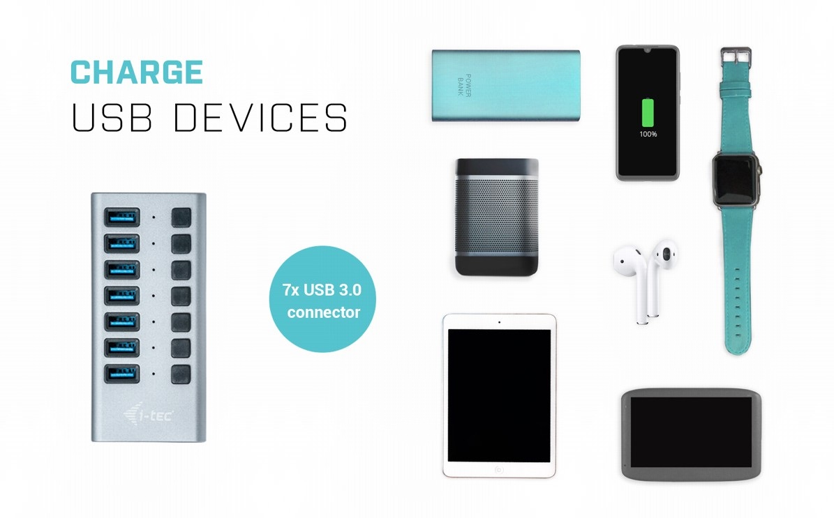 Multifunction i-tec USB 3.0 Charging HUB 7port