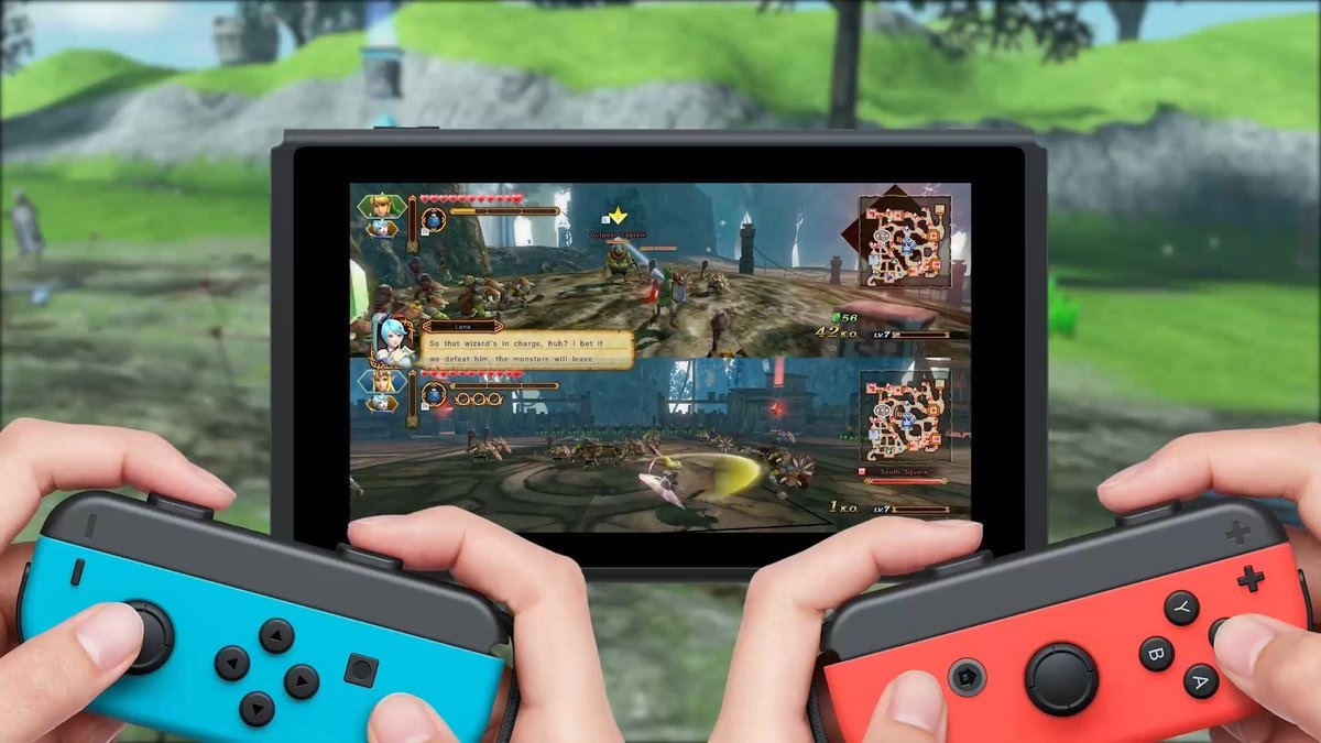 Hyrule Warriors splitscreen; screenshot: cover