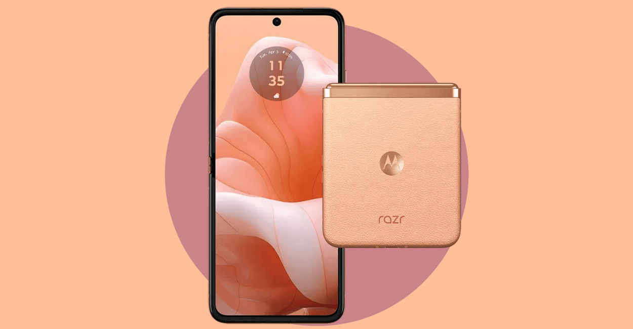 Motorola Telefone in Peach Fuzz