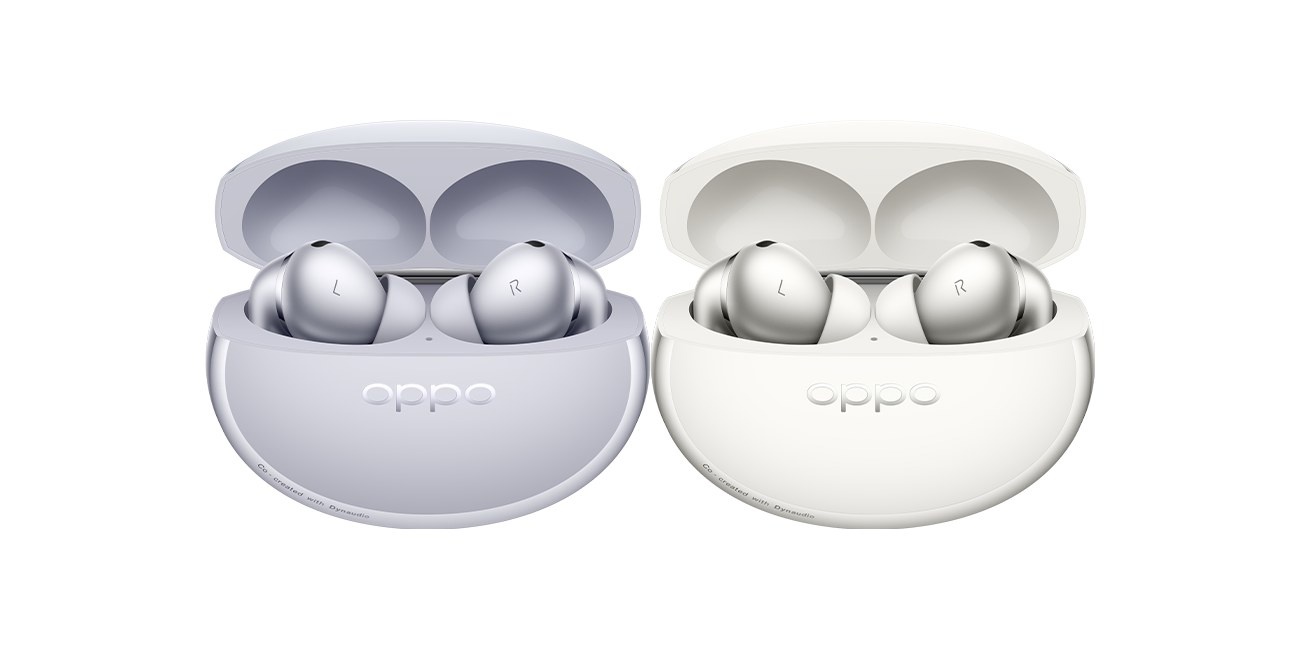 Oppo Enco X4 v barvách Aurora Violet a Glacier White