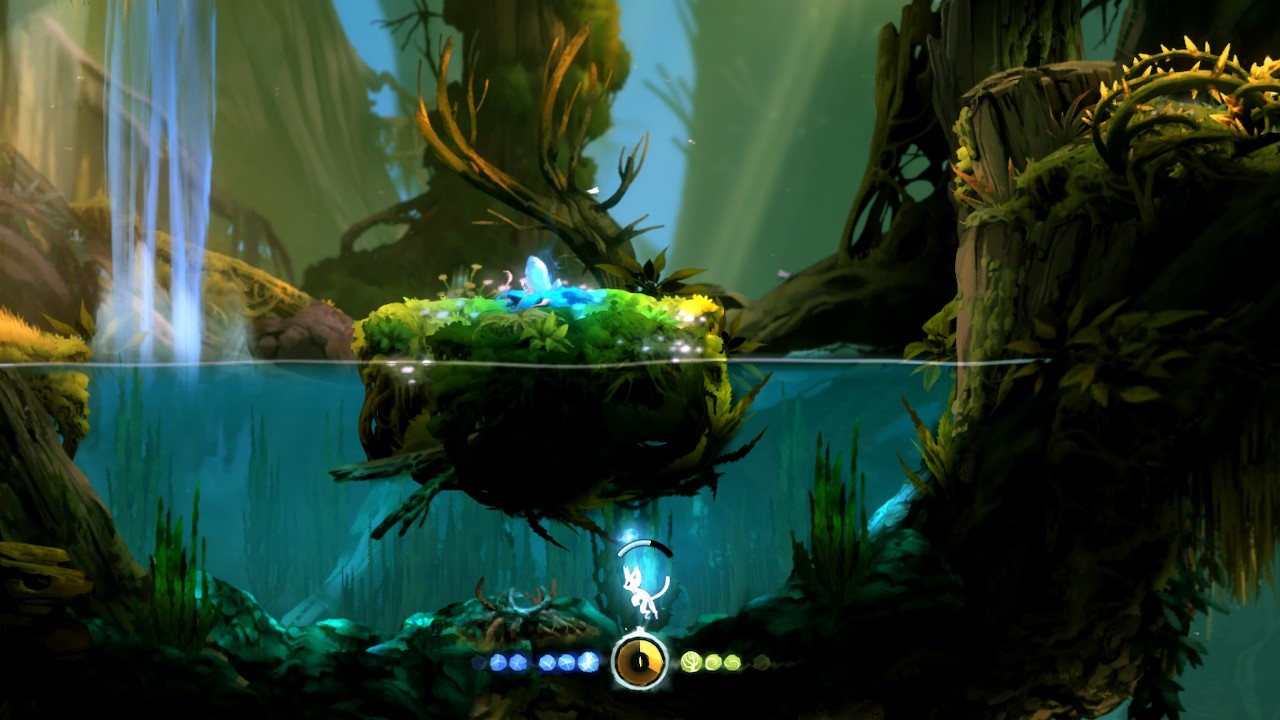 Ori and the Blind Forest; gameplay: plavání