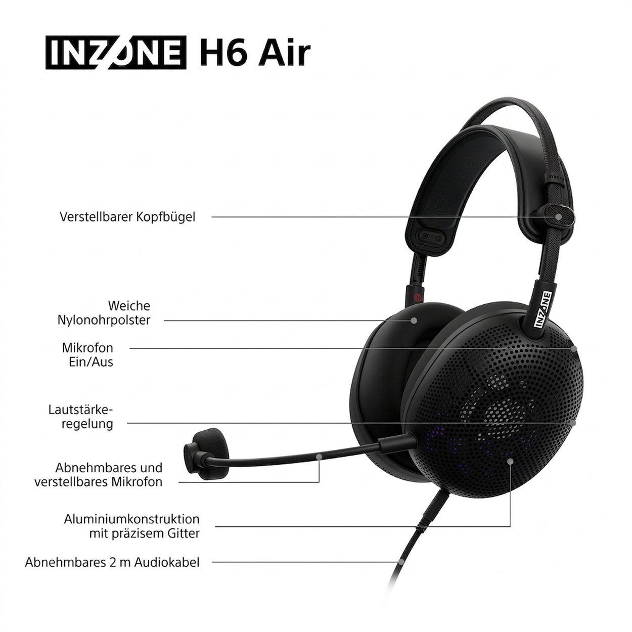 Sony INZONE H6 Air, Black
