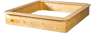 Otevřené dřevěné pískoviště 140×140
