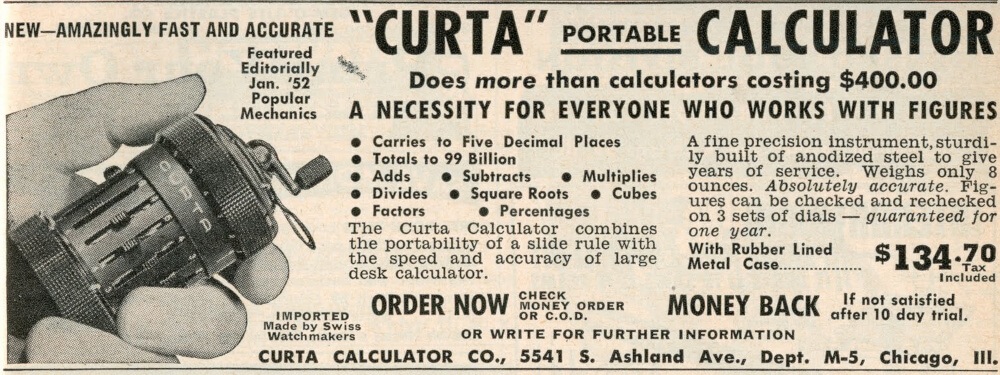 kalkulačka, curta