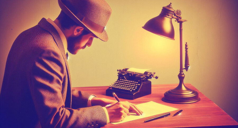 Člověk, sepisování, dokument, lampička