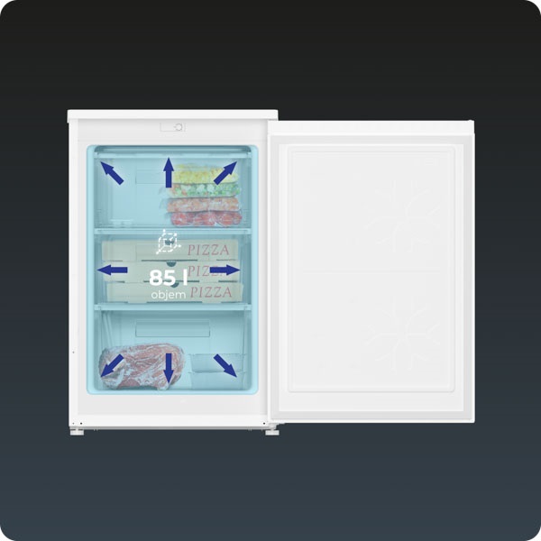 Šuplíkový mrazák Siguro UF-A110W Fast Freeze 85