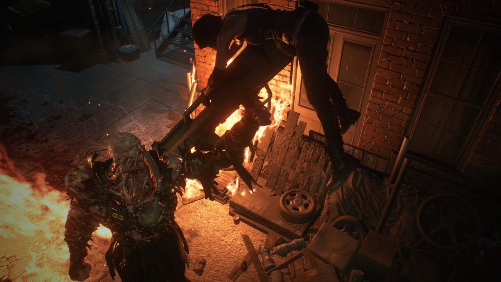 Resident Evil 3 Remake; screenshot: Nemesis zbraň