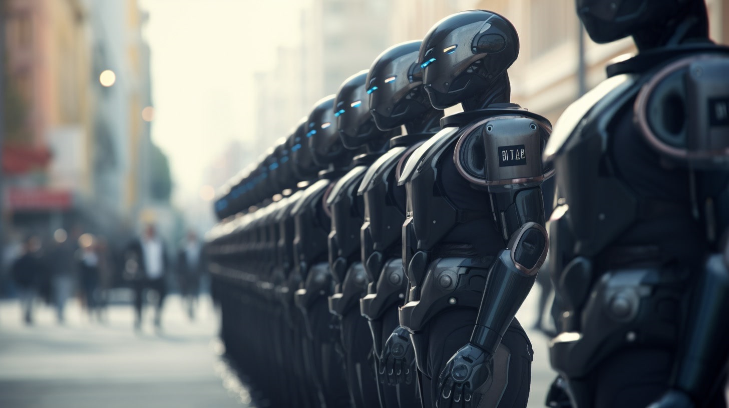 AI - umělá inteligence a lidé bez práce. Midjourney: V. Závada