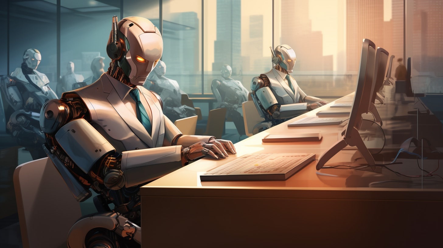 AI v kanceláři. Midjourney: V. Závada