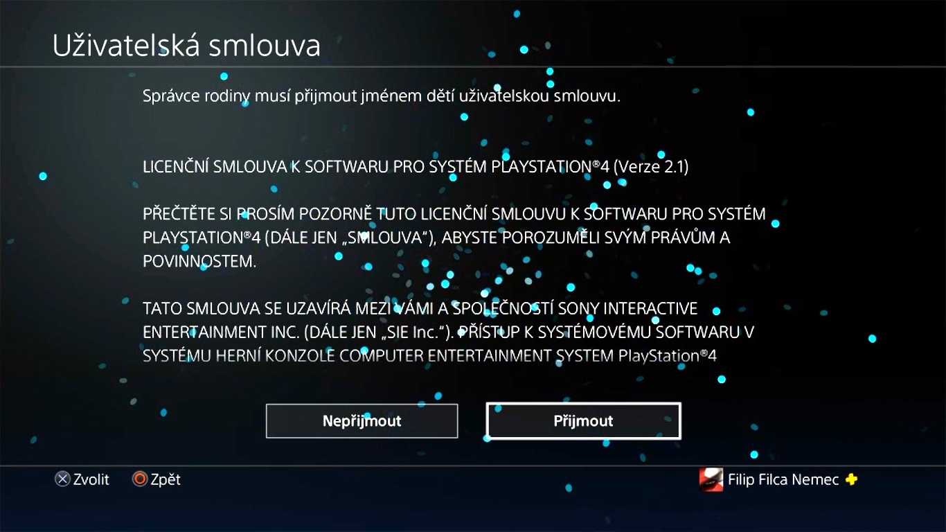 Rodičovská kontrola PlayStation 4; screenshot: podmínky