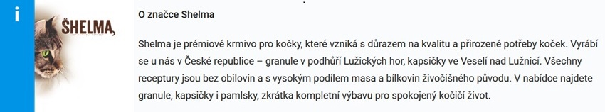 Prémiová kočičí krmiva Shelma