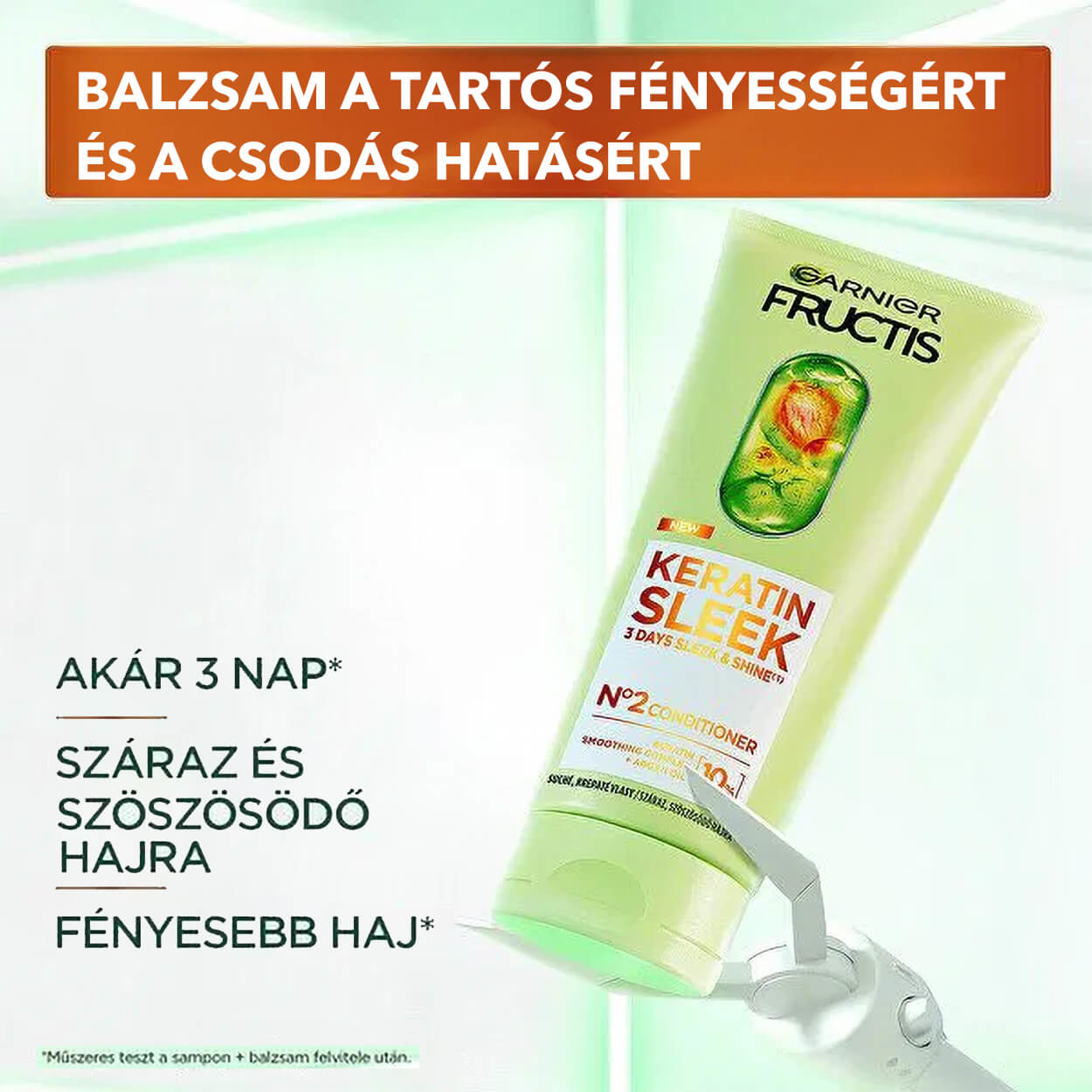 GARNIER Fructis Keratin Sleek Hajmaszk Száraz és göndör hajra 370 ml