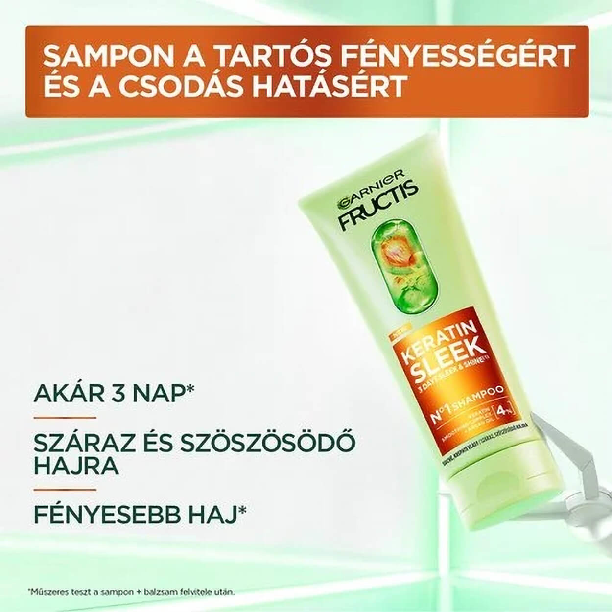 GARNIER Fructis Keratin Sleek Hajmaszk Száraz és göndör hajra 370 ml