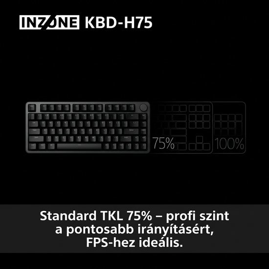 Sony INZONE KBD-H75 kompakt 75%-os kiosztással