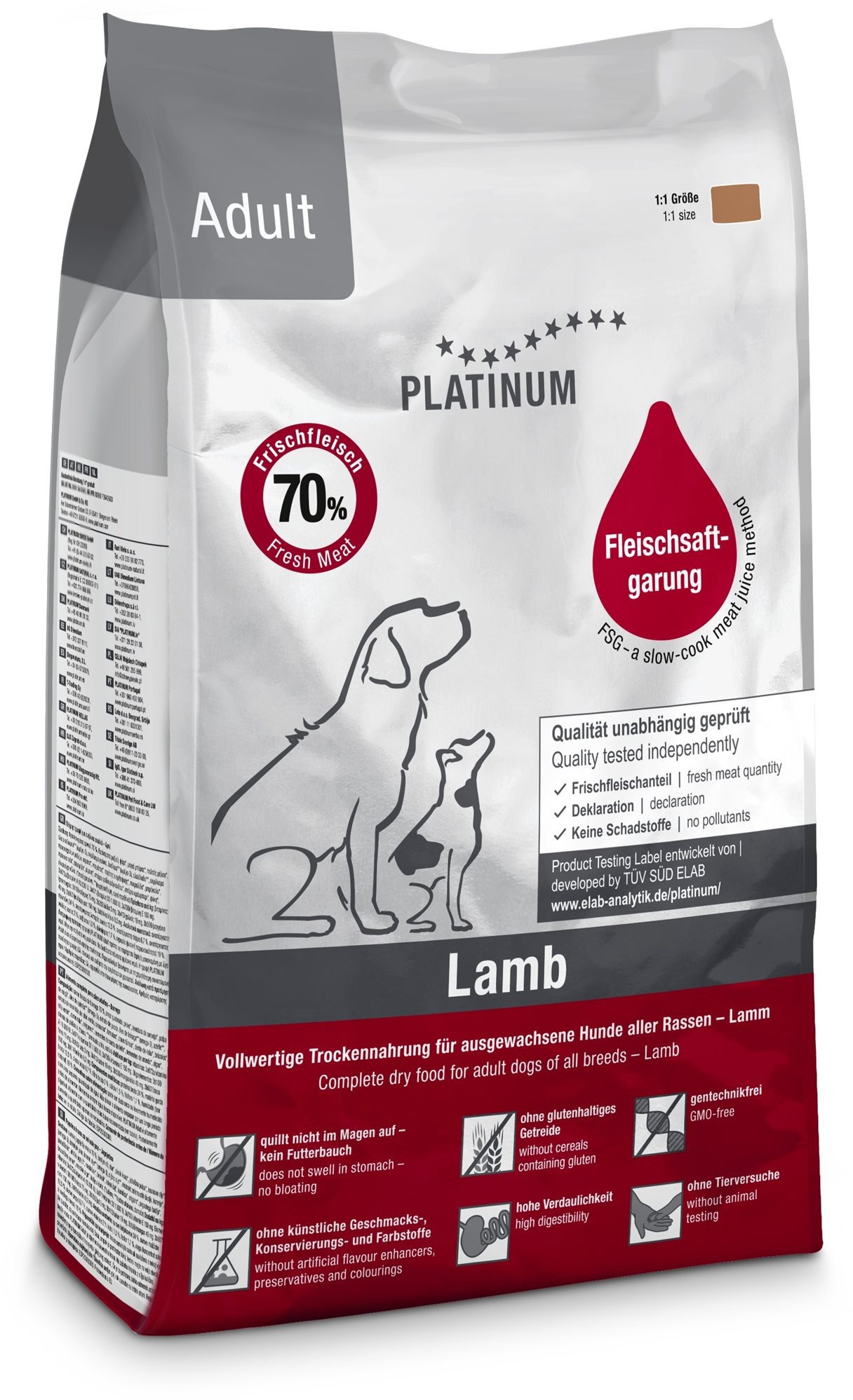 Granules for dogs Platinum natural lamb rice lamb with rice 5 kg