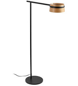 Stojací lampa černá, dřevěná