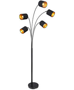 Stojací lampa černá s více žárovkami