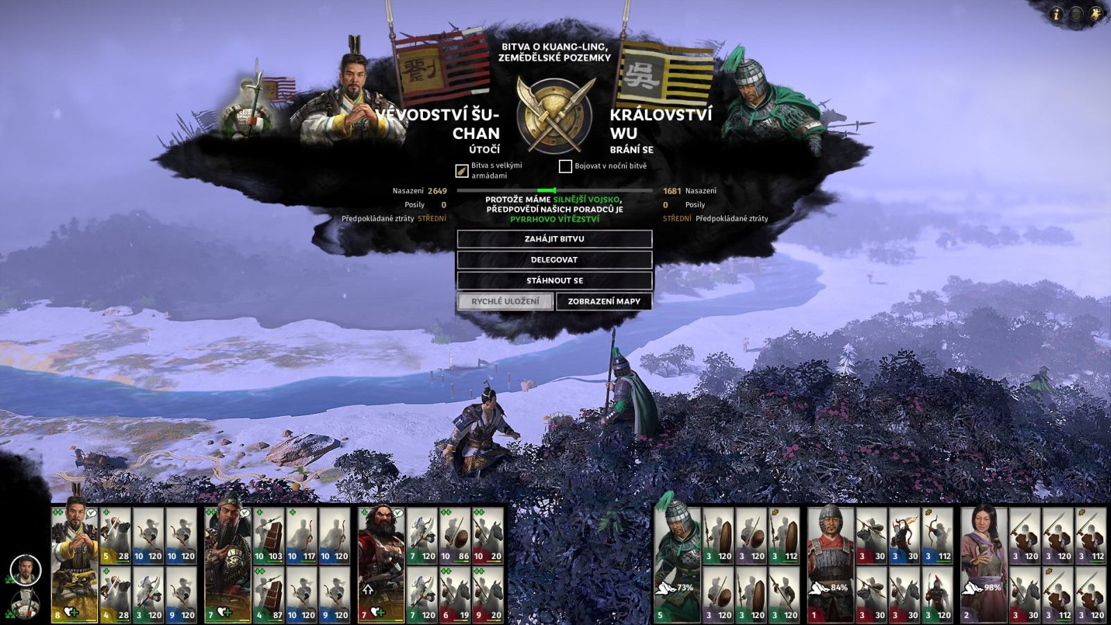 Total War: Three Kingdoms; gameplay: automatické souboje