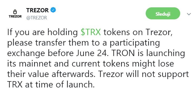 Trezor Tron
