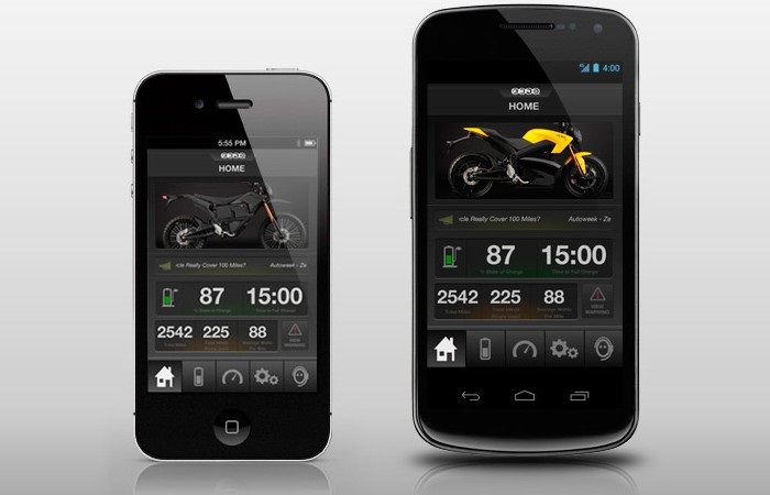 Zero Motorcycles, aplikace