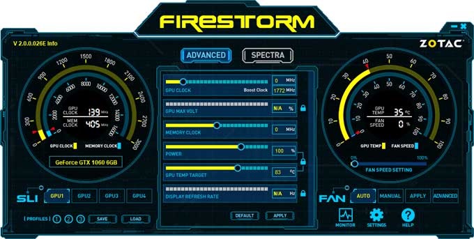 Zotac GTX 1060 AMP! Edition FireStorm