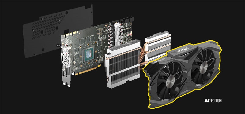Zotac GTX 1080 Ti AMP! Edition systém chlazení