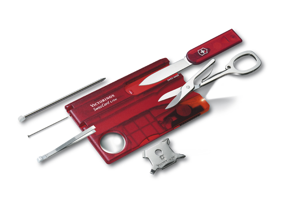 Kapesní nůž VICTORINOX Swiss Card Lite Translucent červený