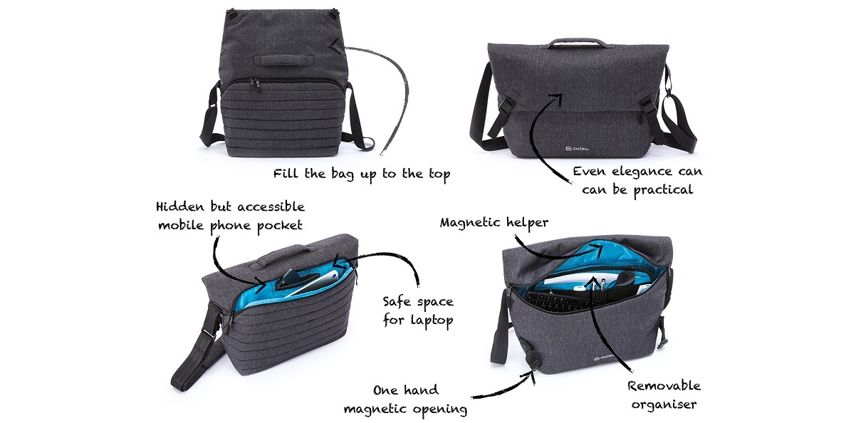 Odzu Smart Messenger Bag
