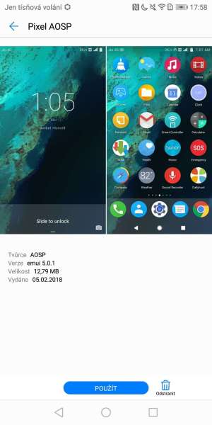 Huawei P smart screenshot – grafické témy