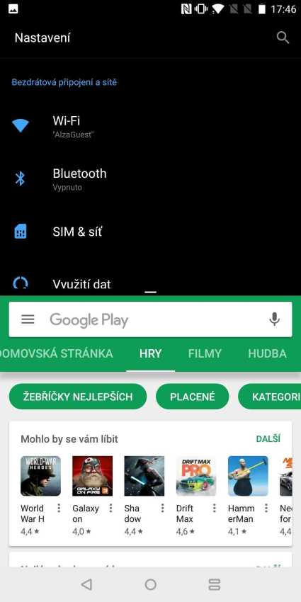 Oneplus 5T, screenshot, multitasking