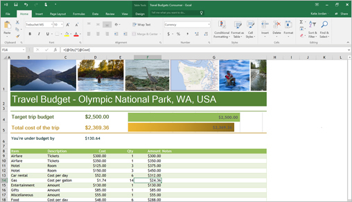 Excel document sample