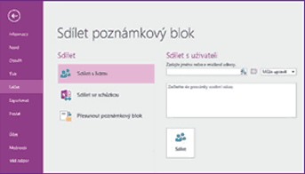 OneNote - Sdílení poznámek
