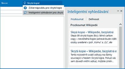 Outlook - Inteligentní vyhledávání