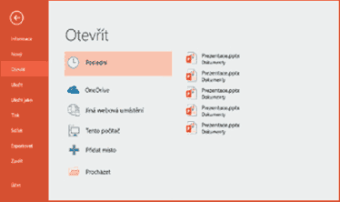 PowerPoint - Otevřít