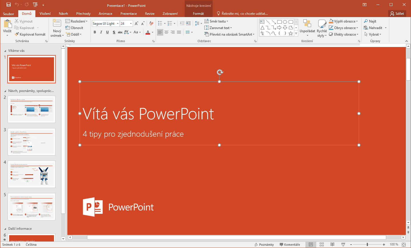 Rozhraní programu Microsoft PowerPoint