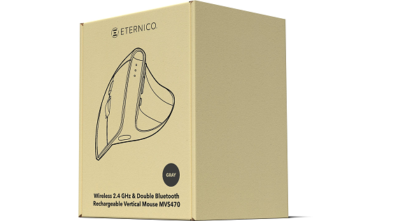 Eternico Wireless 2.4 GHz & Double Bluetooth Rechargeable Vertical Mouse MV470