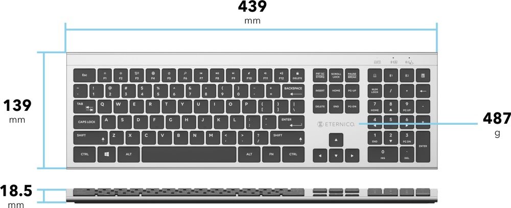 Tastatur Eternico Wireless KSB3002S - US